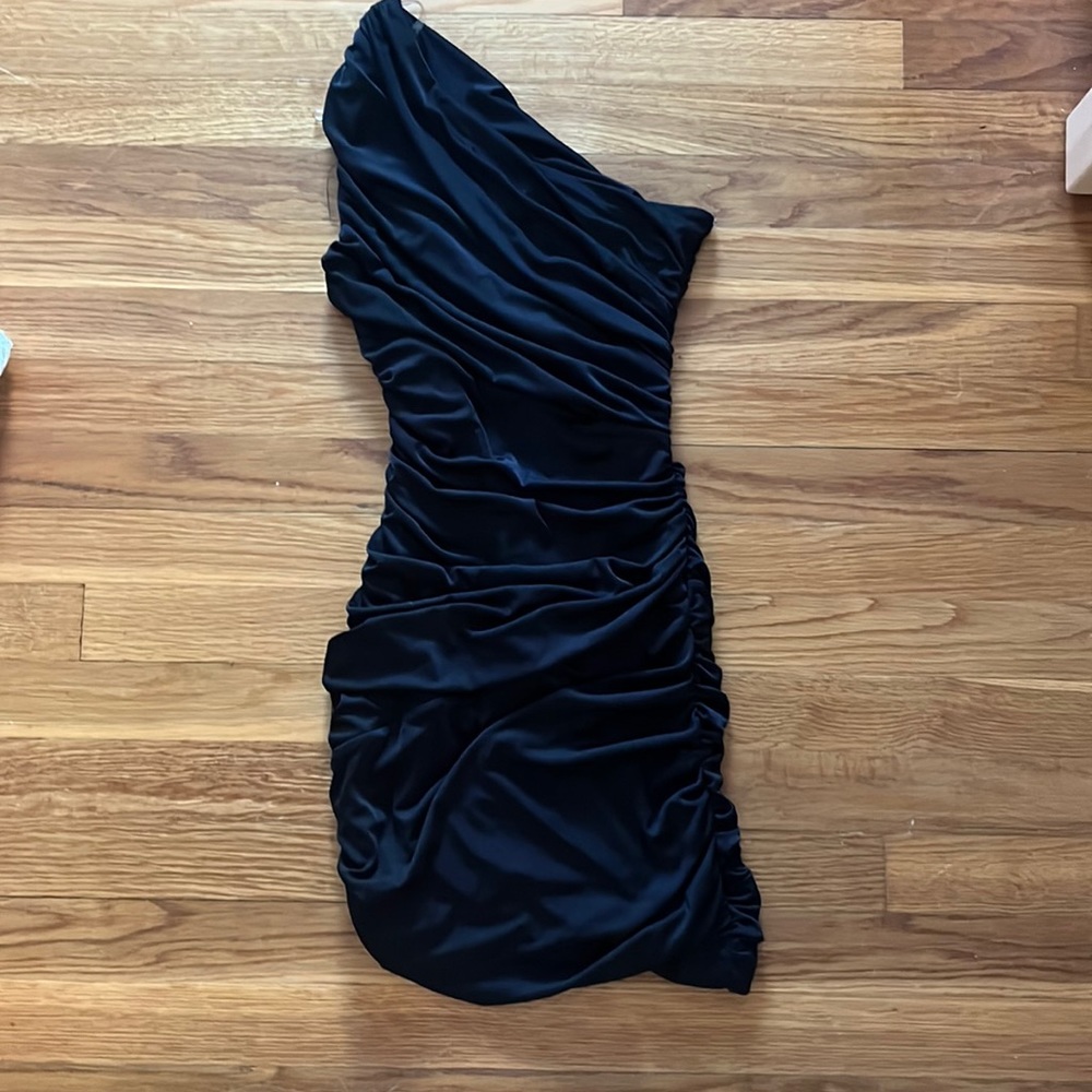 Ruched black dress